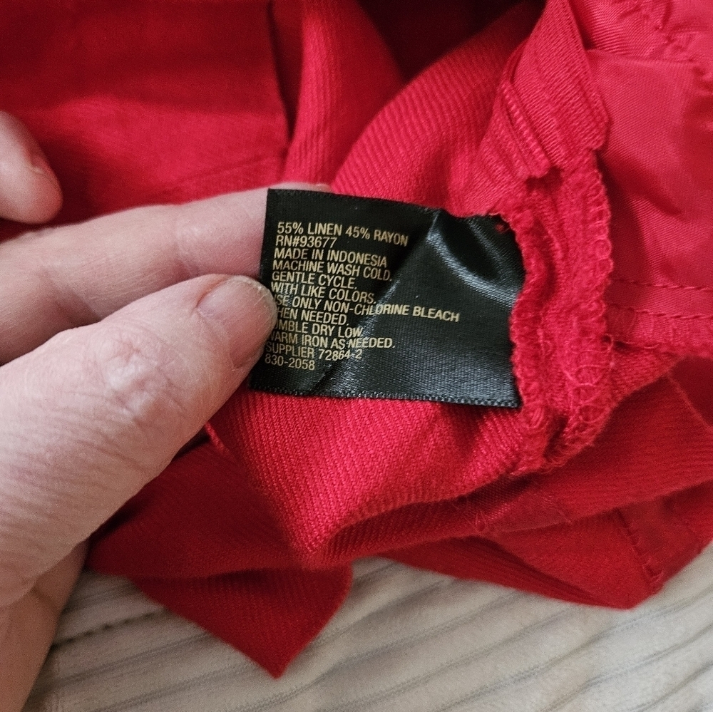Worthington Women's Red Shorts Linen Blend Size 16 - Picture 7 of 10